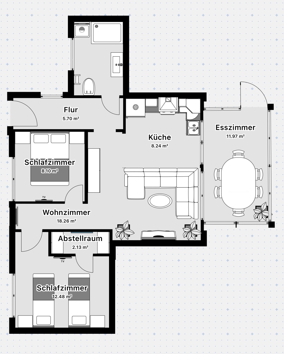 Grundriss der Ferienwohnung Kleine Auszeit